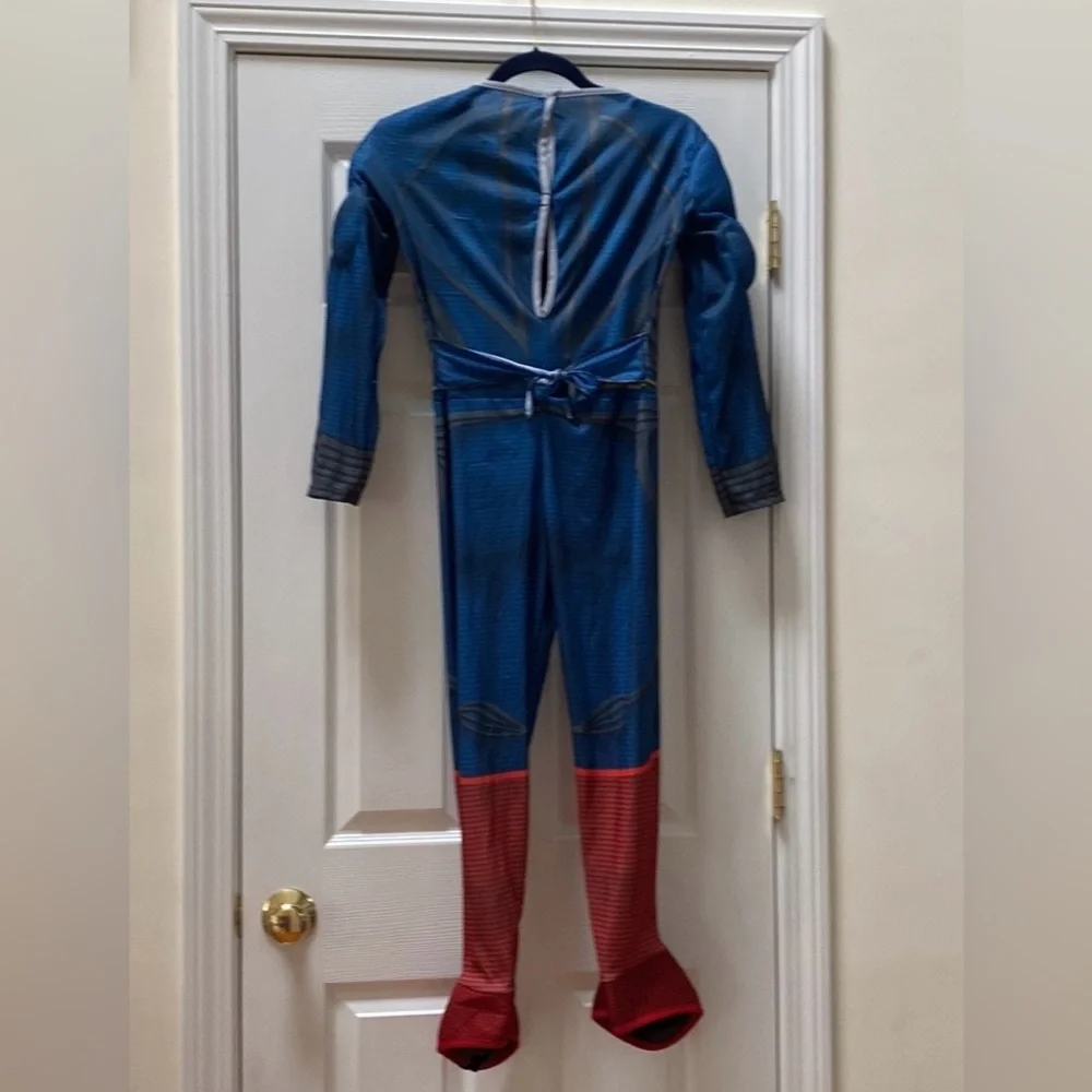 3/$39 - Superman Man Of Steel Muscle Bodysuit Costume, Attached Boots, Youth Med